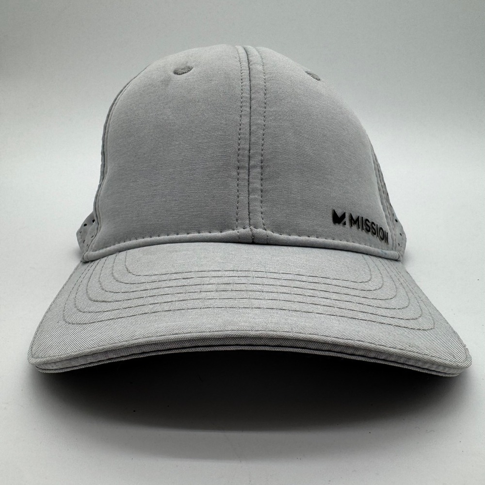 Mission Cooling Performance Hat Gray Laser Perforated Athletic Baseball Cap